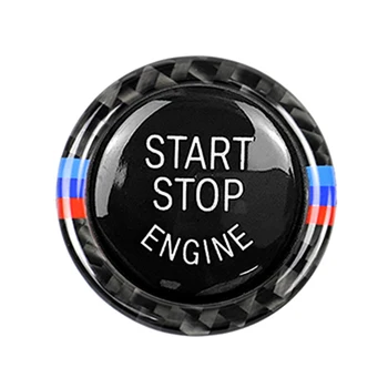 Przycisk rozruchu zatrzymania silnika zamiennik osłony naklejki pokrywa wykończenia akcesoria samochodowe do stylizacji wykończenia naklejka na BMW E90 E92 E93 320i tanie i dobre opinie CN (pochodzenie) Replace Cover 0 5cm 3 25cm carbon fiber Listwy do auta 0 77g 2020 Engine Start Stop Button Decor Trim Ring for BMW E90