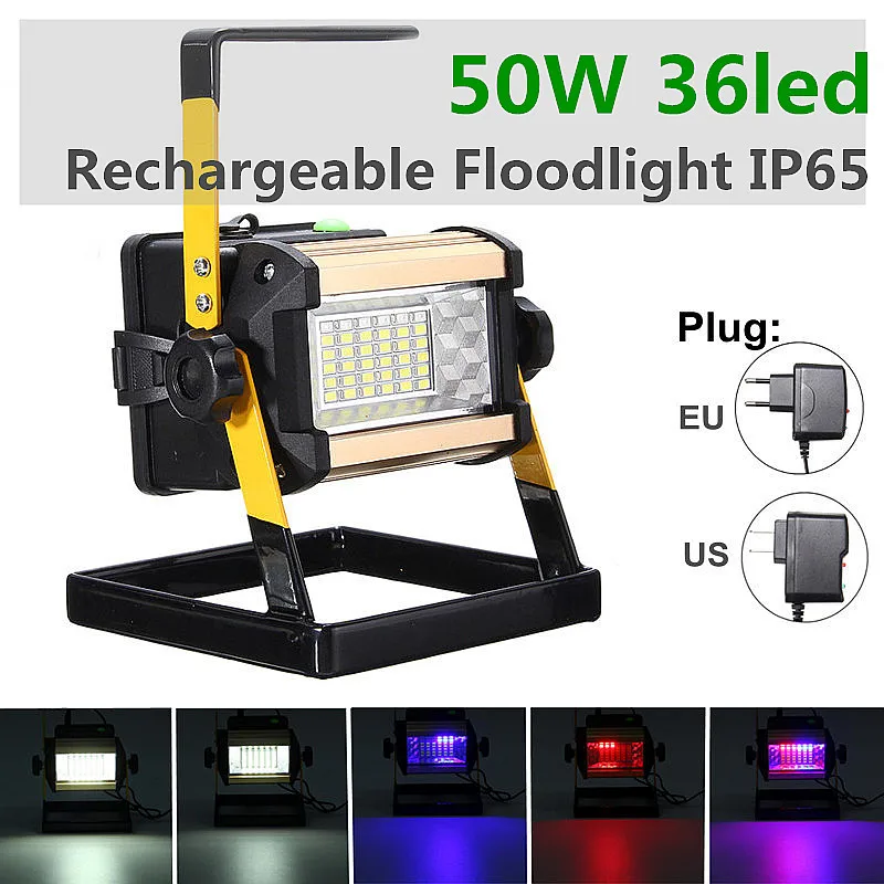 

50W Rechargeable 36 LED Spot Light Portable Lawn Work Flash Lamp Outdoor 4 Modes LED Flood Light
