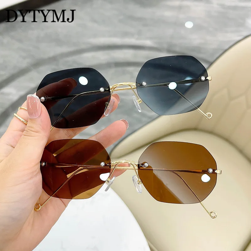 

DYTYMJ High Quality Rimless Sunglasses Women 2022 Luxury Brand Sunglasses women Small frame Sun Glasses Men Lentes De Sol Mujer