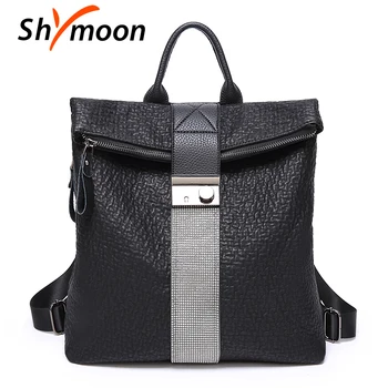 

SHYMOON Brand design women anti-theft backpacks Ladies fashion water proof backpack for travel mochila school bags for girl 1883