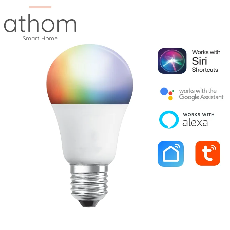 

ATHOM smart life tuya wifi smart colour bulb work with siri alexa google assistant