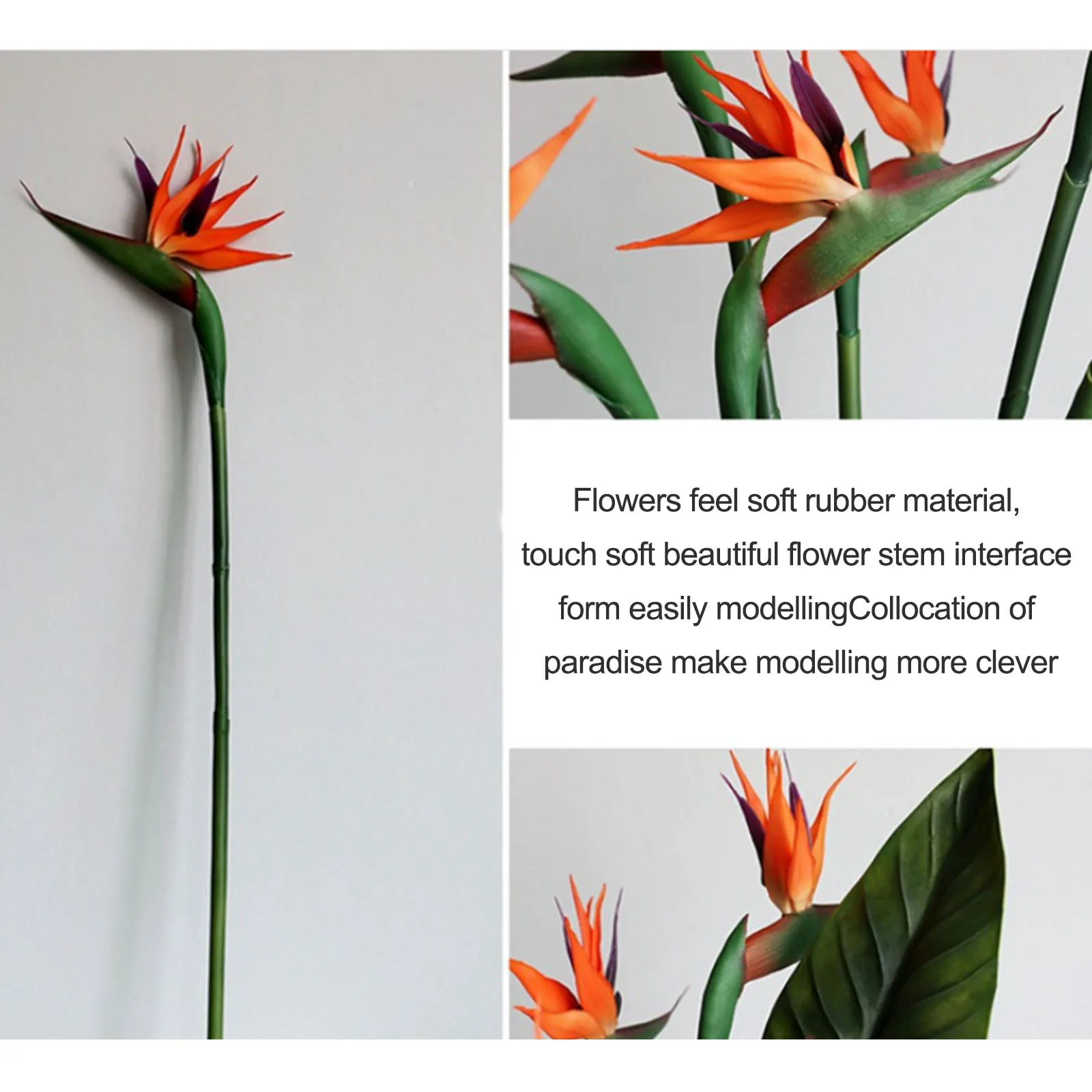 Artificiale Singolo Ramo Strelitzia Reginae Fiore Gomma Morbida Simulazione Piante Regalo Di Nozze Decorazione Domestica