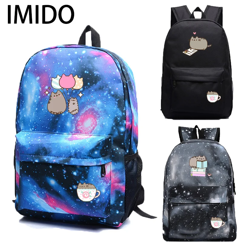 Cat-Backpacks Laptop-Bags Travel-Bag Shoulders Teenagers Star Multifunction Large-Capacity