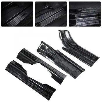 

Carbon Fiber Style Car Door Sill Scuff Cover Trim Anti Scratch Fits for Wrangler JL/JLU 2018-2019 car accessories