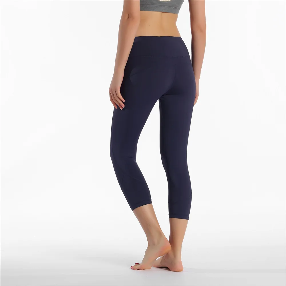 Lulu Align укороченные штаны для йоги, женский эластичный костюм для йоги, комбинированные стерео Капри, леггинсы для фитнеса, женские штаны