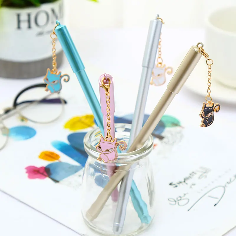 Creative Cute Kawaii Cat Dog Gel Pens School Pink Panther Unicorn Panda Mermaid Corn Fox Stationery Kawai Thing Stationary Store - Цвет: fox random 1pc