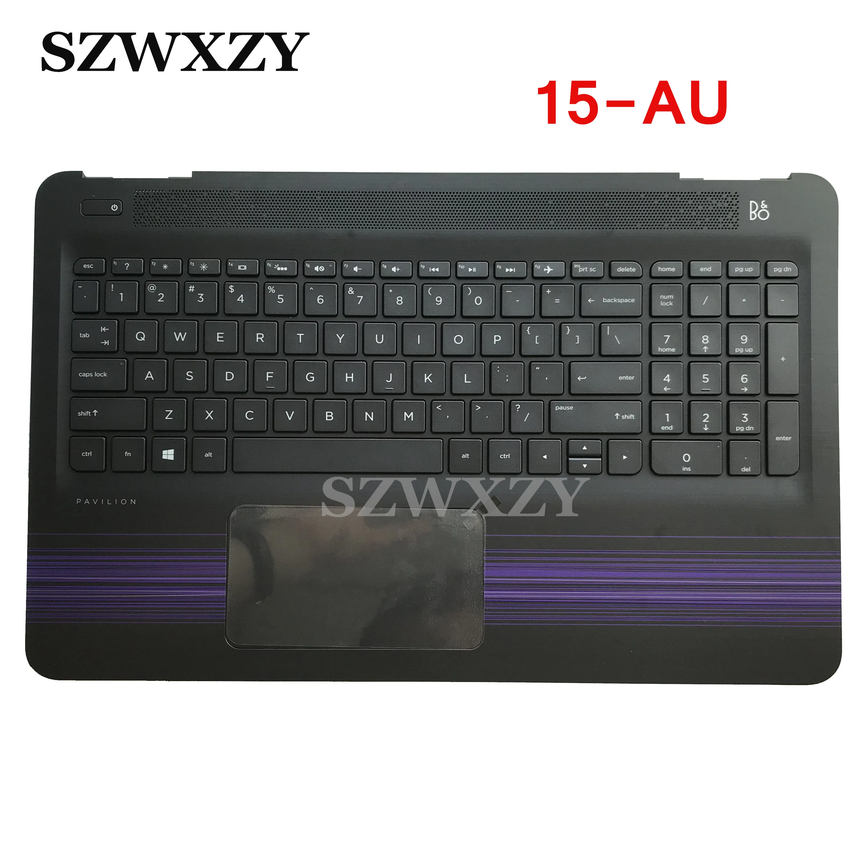 

With backlight For HP Pavilion 15-AU Series Top Cover Laptop Palmrest Touchpad Keyboard Black 903375-001
