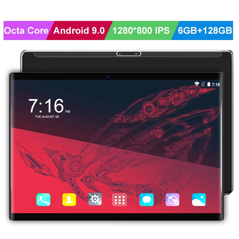6+128GB Android 9.0 Tablet pc 10.1 inch Octa core 3G/4G LTE smart tablet Phone 1280*800 IPS Dual SI