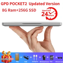 Обновленная версия GPD Pocket 2 Pocket2 8 Гб 256 ГБ 7 дюймов сенсорный экран мини ПК карманный ноутбук процессор Intel Celeron 3965Y Win10