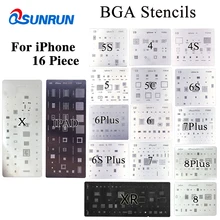16pcs/lot high quality full set BGA Reballing Stencil dedicate kit for iPhone 4 4s 5 5s 5c 6 6+ 6S 6s+ 7 7+ XR 8 8Plus X iPad