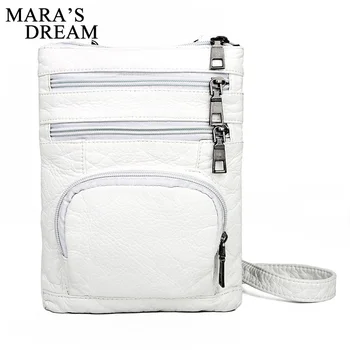 

Mara's Dream 2020 New Solid Color Fashion Soft Leather Mobile Phone Bag Messenger Bag Simple and Versatile Multi-layer Coin Bag