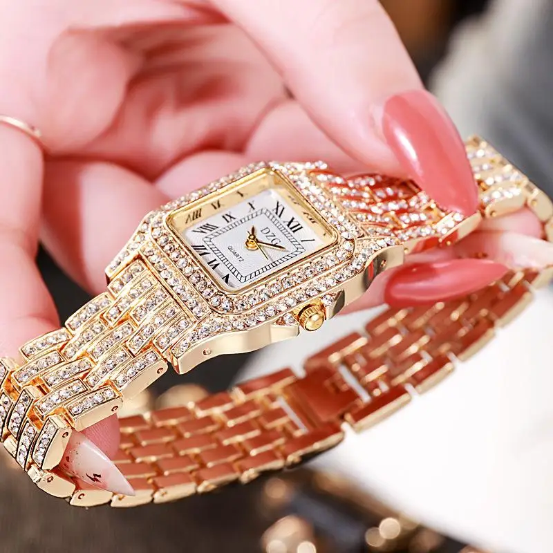 

2020 Fashion Women Bling Watches Stainless Steel Quartz Wristwatch Ladies Elegant Watch Luxury Rose Gold Clock