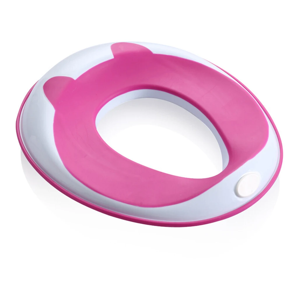 Безопасная подушка кольцо для упражнений дети для мальчиков девочек сиденье для унитаза для приучения к туалету ванная комната ребенок моющийся многоразовый нескользящий чехол горшок портативный - Цвет: Pink