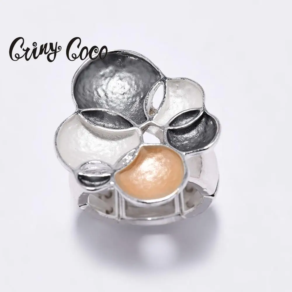Модные серебряные Регулируемые кольца Cring Coco для женщин ювелирные изделия из цинкового сплава