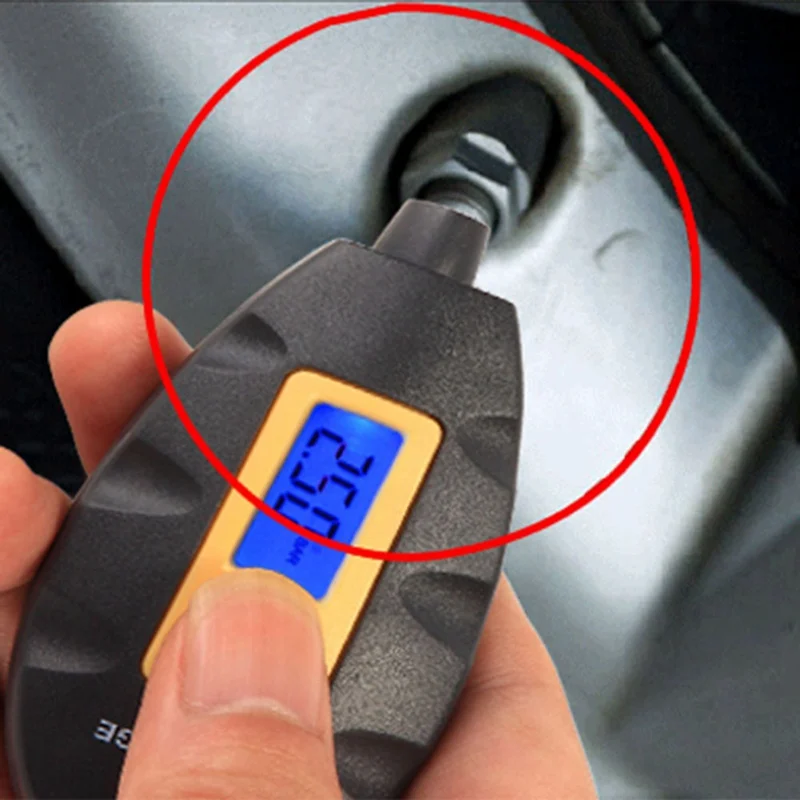 Светодиодный индикатор давления воздуха в шинах с подсветкой, цифровой инструмент для транспортного средства, мотоцикла, автомобиля 3-100 фунтов/кв. дюйм