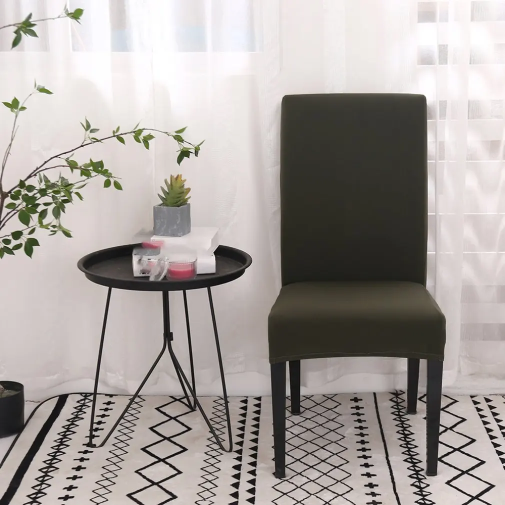 Чехол для стула с принтом, универсальный размер, стрейчевый полиэстеровый протектор для стула для отеля, свадьбы, банкета, столовой, домашнего декора - Цвет: Белый