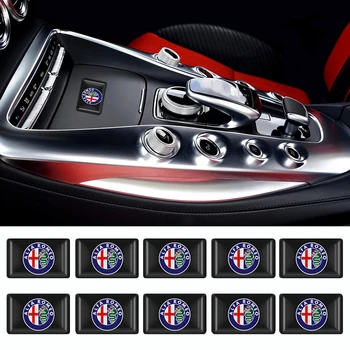 

10PCS Car styling 3D decorations stickers decals emblem badge for Alfa Romeo 147 156 Giulietta Giulia Mito Stelvio Brera Spider