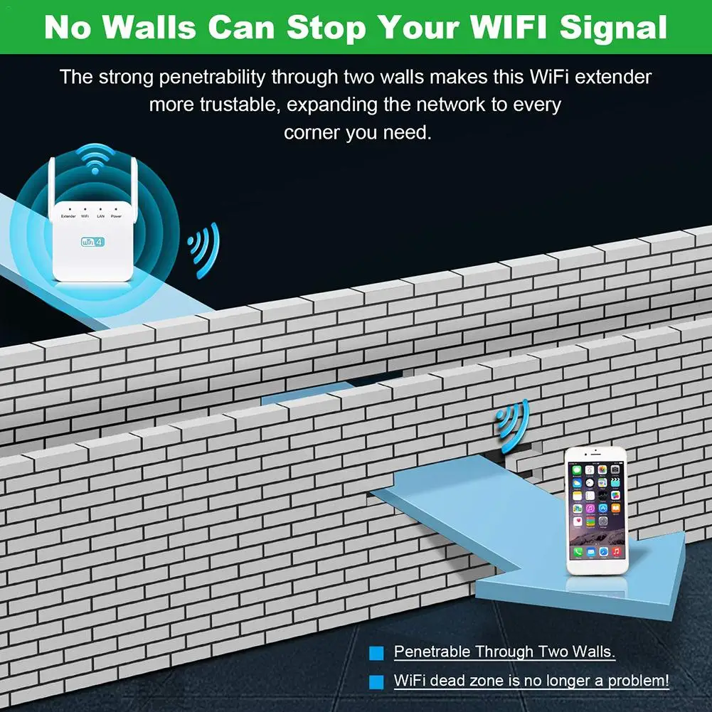 Беспроводной маршрутизатор Wi-Fi ретранслятор 300 Мбит/с усилитель интернет-сигнала настенный усилитель ультра компактный wifi удлинитель 2,4-2,4835 ГГц