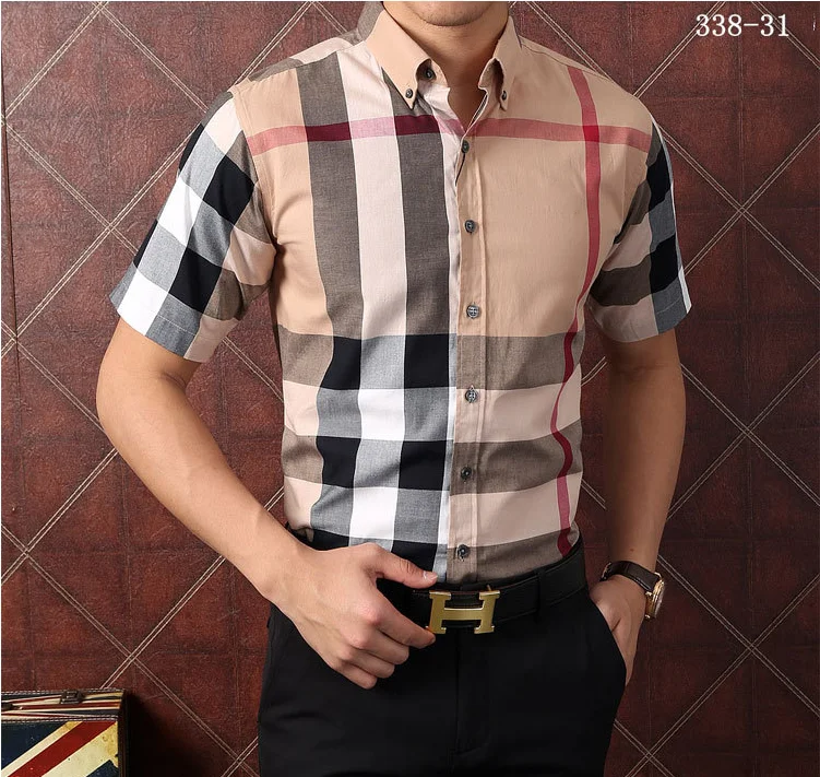Men's business casual short sleeve shirt in summer
