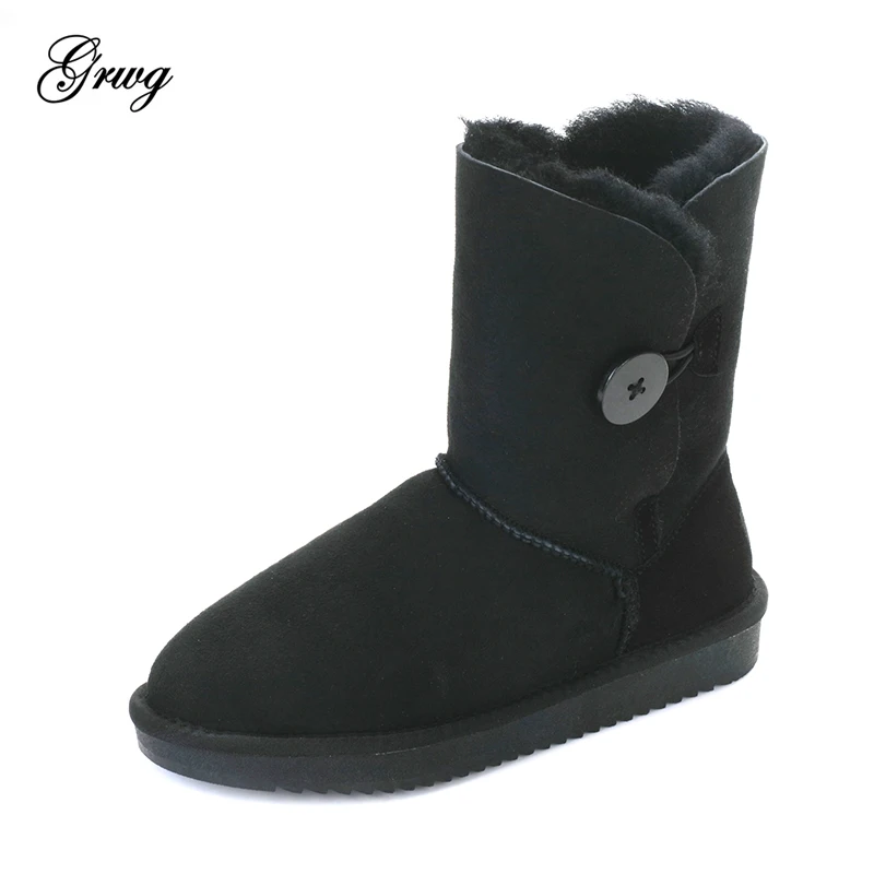 

Free shipping High Quality Women's Genuine sheepskin leather Snow Boots 100% natural fur snow boots Warm Winter Boots