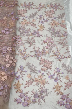 

African Latest Lace Fabric 2019 Embroidery Stones Lace High Quality for Nigerian Wedding Dress African Aso Ebi Lace Fabrics