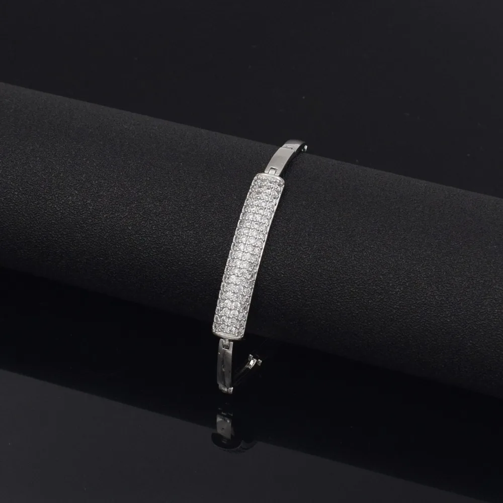 Африканское модное высококачественное серебро браслеты дизайн с модным фианитом браслеты ювелирные изделия для женщин