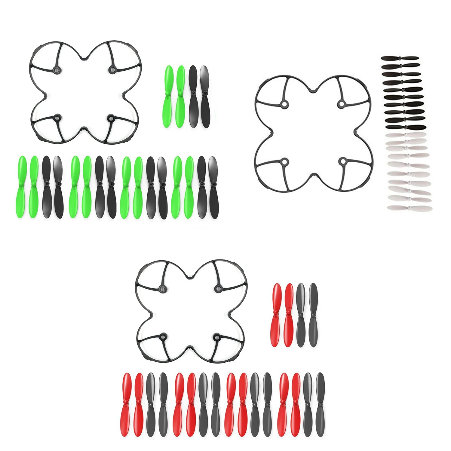 Propeller blades Helices Protective cover For HUBSAN X4 H107 H107C H107D Quadcopter Black+White 20 piece set