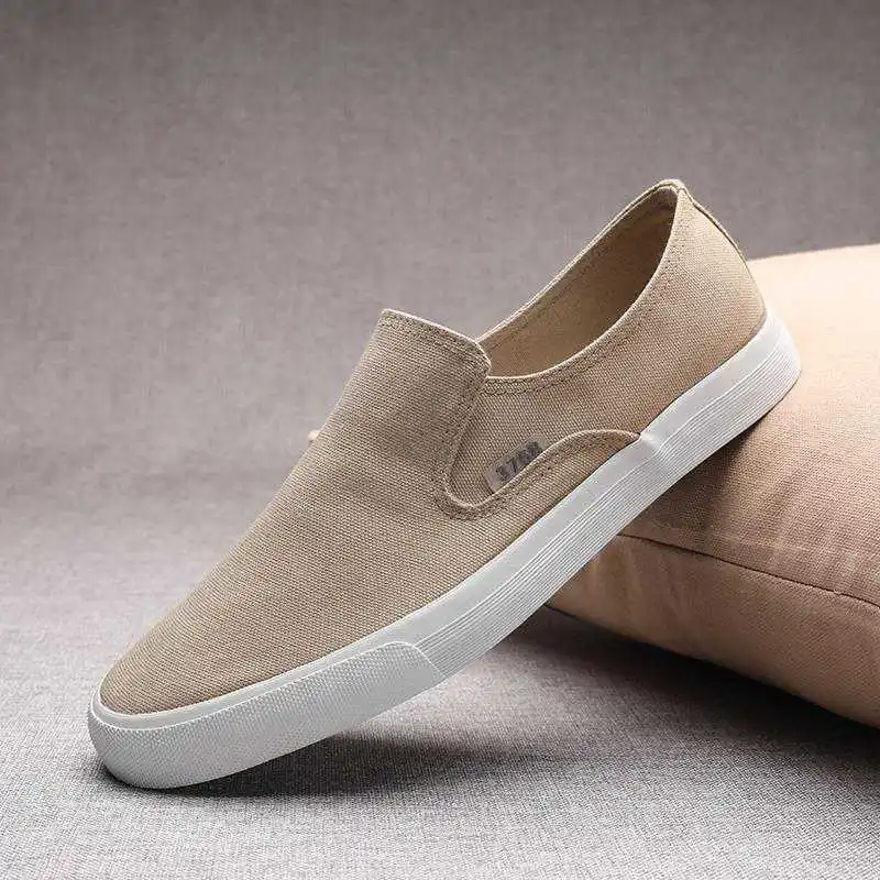 Spring Men's Flat Casual Shoes Male Breathable Comfortable Slip-On Canvas Shoes Fashion Soft Shoes Lazy Shoes Sneakers 4 Colors 5