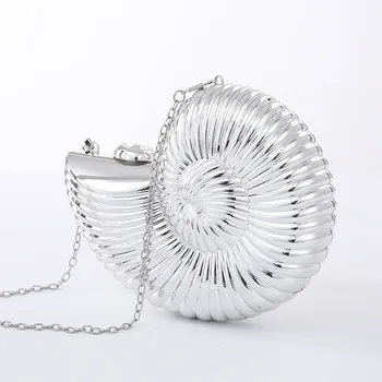 

2020 New Lady Round Handbags Luxury Acrylic Conch Shape Women Bags Designer Clutches Party Fashion Evening Chain Crossbody Bags
