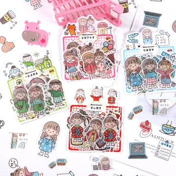 

Cute Cartoon Character Label Kawaii Diary Handmade Adhesive Paper Japan mini Sticker Scrapbooking bullet Journal Stationery