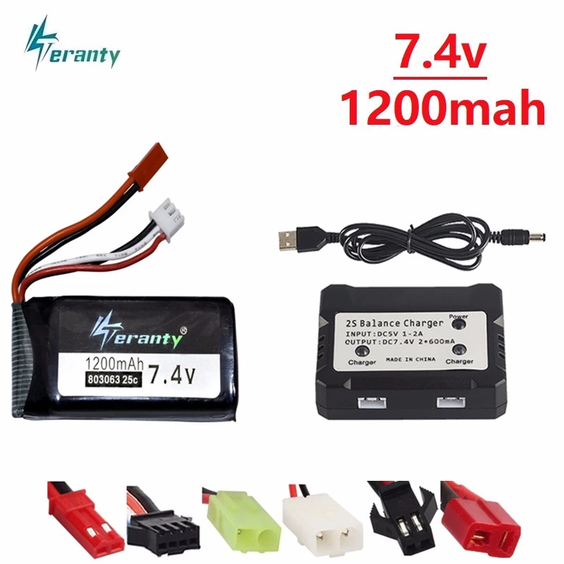 7,4 в 1200 мАч 803063 литий-полимерный аккумулятор для Yizhan X6 MJX X101 Wltoys V353 V353B V666 V262 A949 A969 A979 K929 V912 V915 дрона с дистанционным управлением