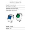 steel soldier Titanium Ring for Man blue Green Square Stone 316L Stainless Steel Fashion high polish Ring for Boy ► Photo 3/6