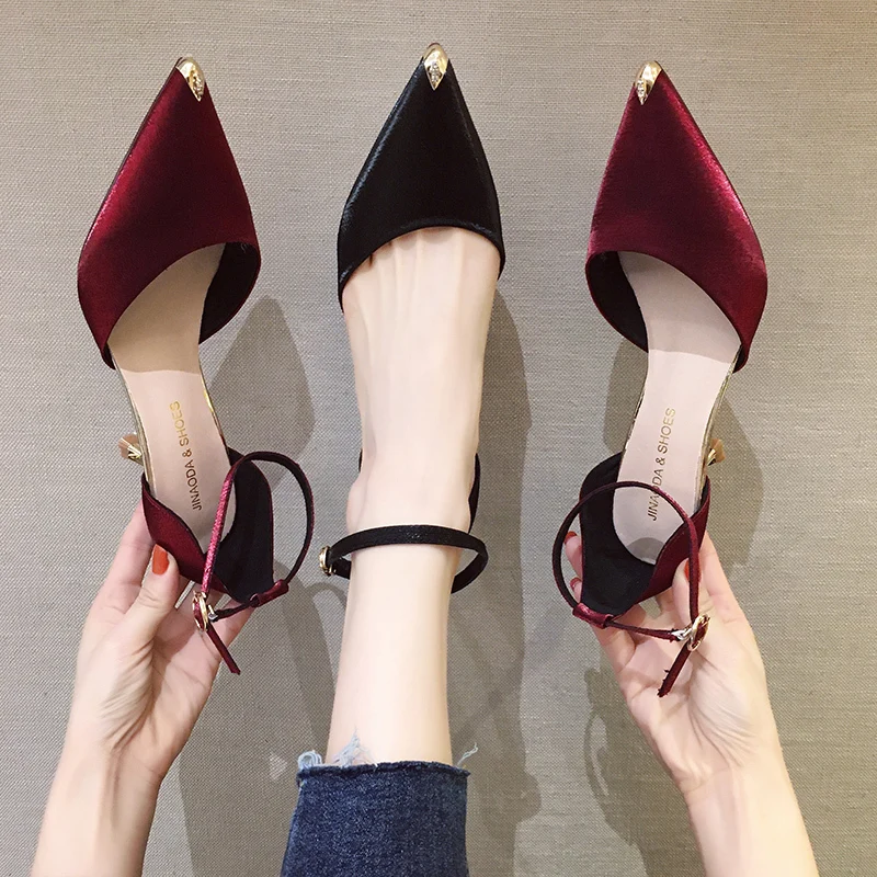 

2019 Basketball Platform Brief Pumps Woman Sexy High Heels Shoes Sandals Ladies All-Match Pointed Wedge Latest Sweet Slimming