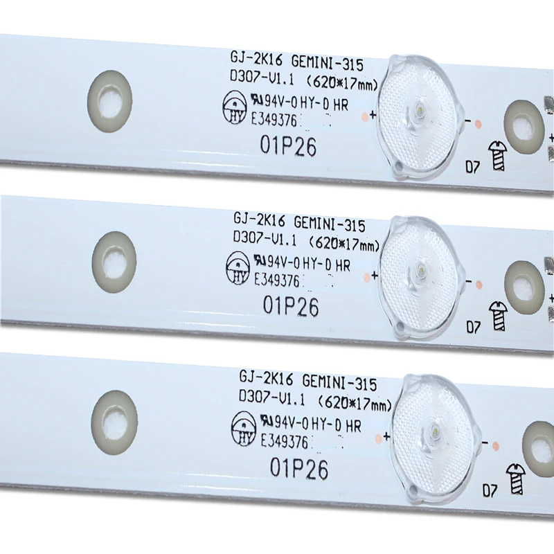 620mm 7 Lamp GJ-2K16 GEMINI-315 D307-V1.1 LBM320M0701-LD-1(5) GJ-2K16 D2P5-315 D307-V2.2 LB32080 LB32080 V0-00 03 LED Strip Bar