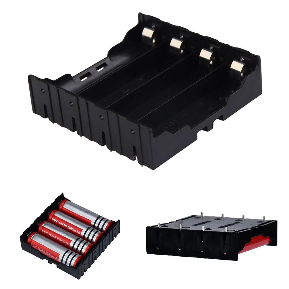 Высококачественный чехол для батарей 18650 4 шт. параллельный черный 3 7 В пайки| |