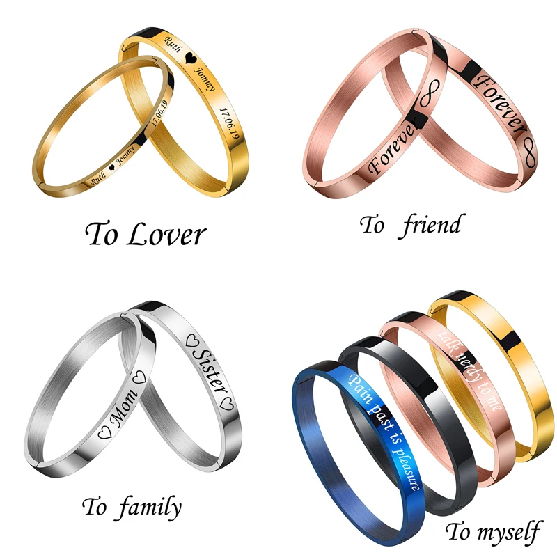 Nextvance Stainless Steel Inspirational Customized Cuff Bracelet Bangle Gold Engraved Bracelets Women Men Personalized Gift - Image 4