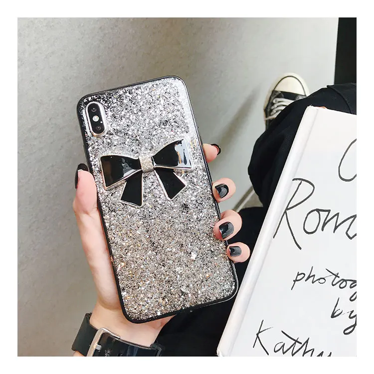 3D Блестящий чехол для смычка для iPhone 11 Pro Max X XS i8 Ins модный защитный чехол для iPhone 11 7 8 Plus 6 6s Coque