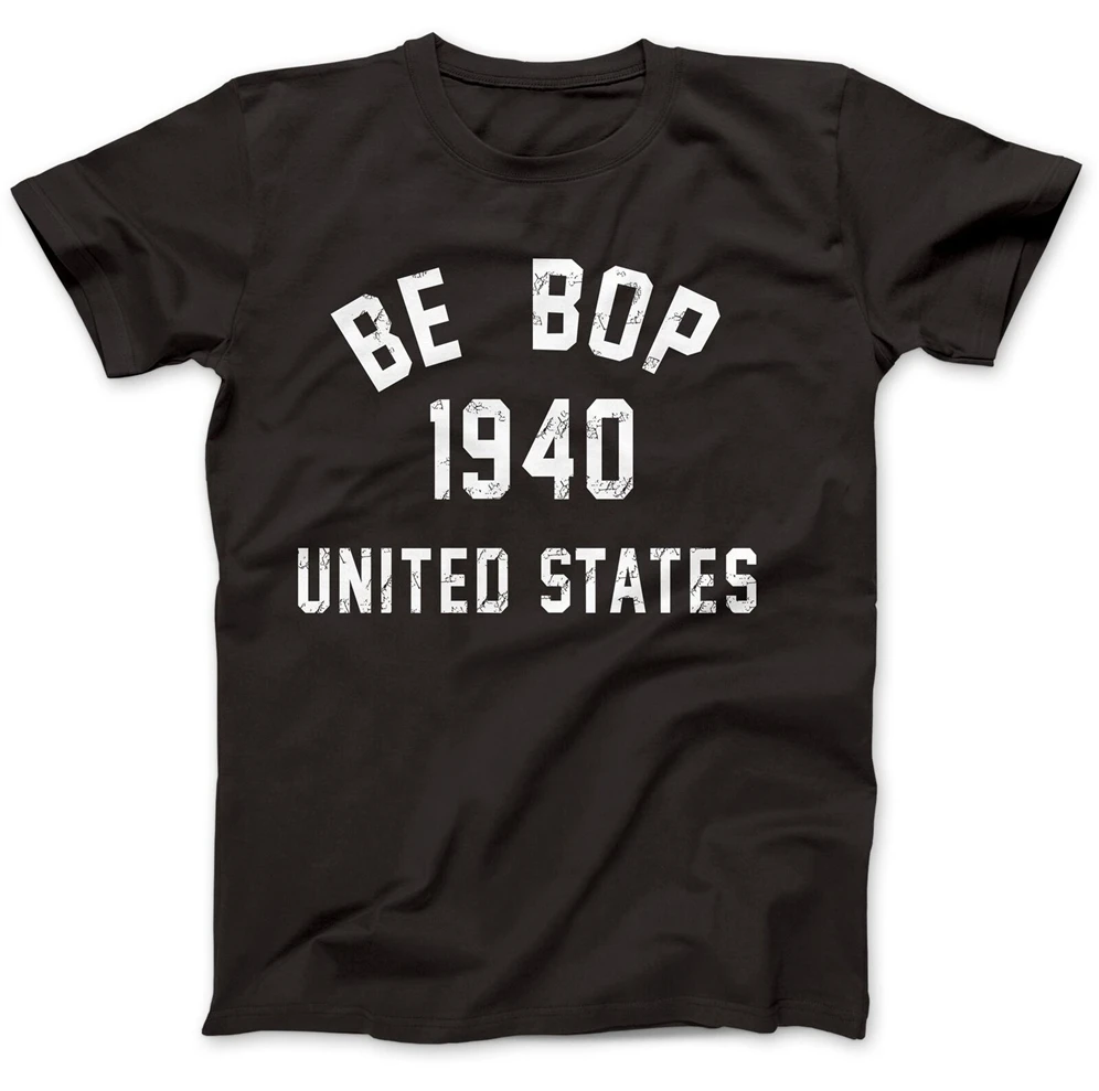 Джазовая футболка Be Bop 1940 из 100 хлопка премиум-класса с круглым вырезом в стиле