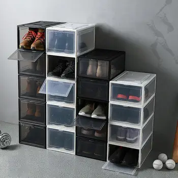 Caja organizadora magnética gruesa a prueba de polvo para guardar zapatos, organizador de zapatos para decoración del hogar, caja organizadora