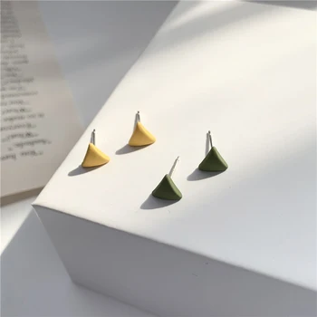 

S925 silver needle temperament simple geometric triangle small fresh stud earrings girl personality earrings for women A30