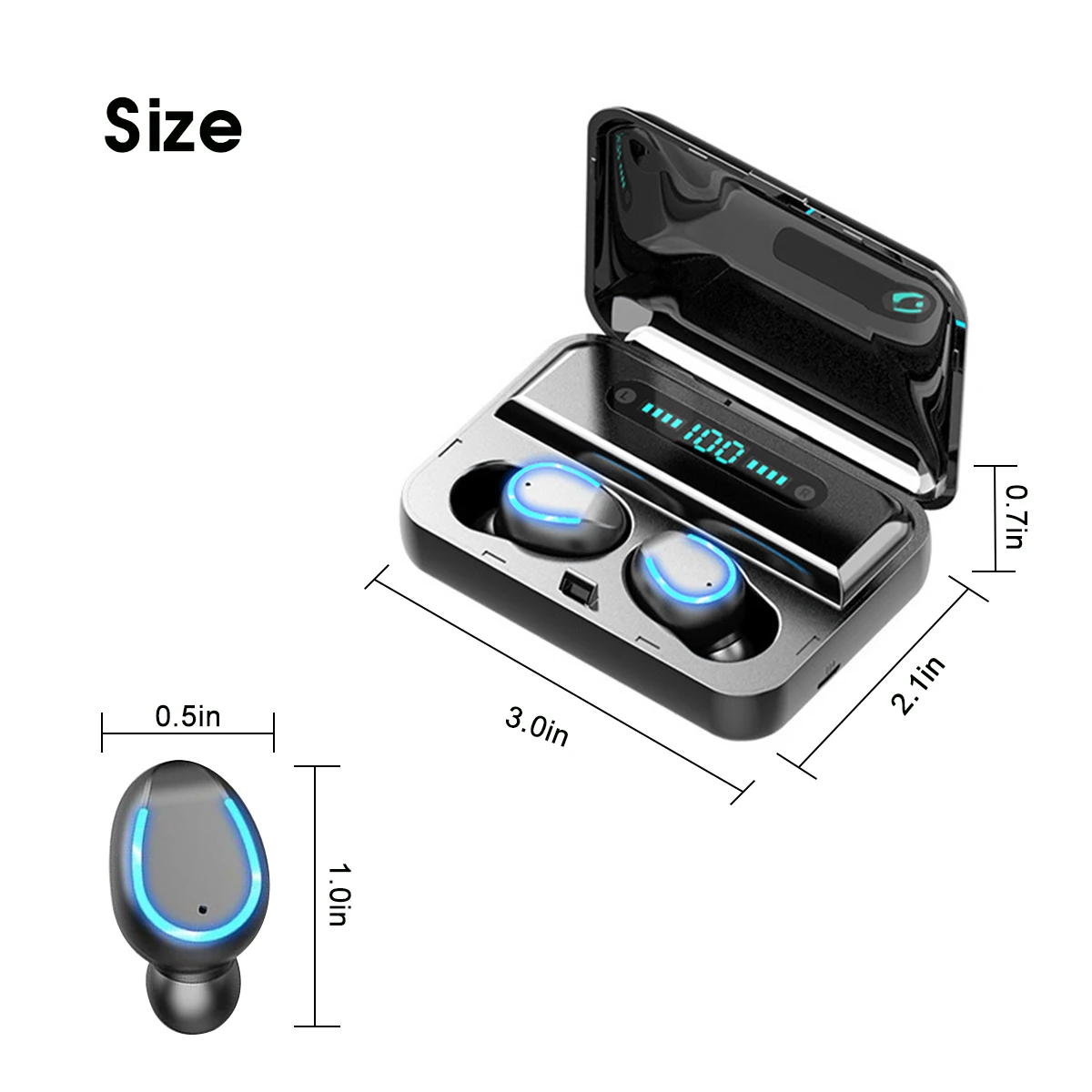 3600mAh TWS Wireless Earphones bluetooth 5.0 Earphone Power Display Touch Control Stereo Cordless Earbuds Headset Charging Box