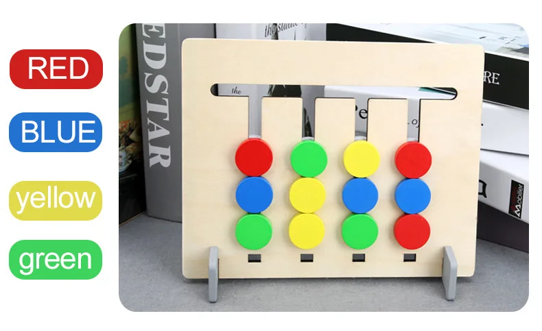 Montessori Toy Colors and Fruits Double Sided Matching Game Logical Reasoning Training Kids Educational Toys Children Wooden Toy