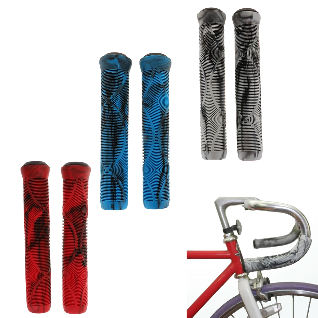 BMX MTB Bicycle Bikes Grips Rubber Handlebar Lock-on Fixed Gear Bike Parts