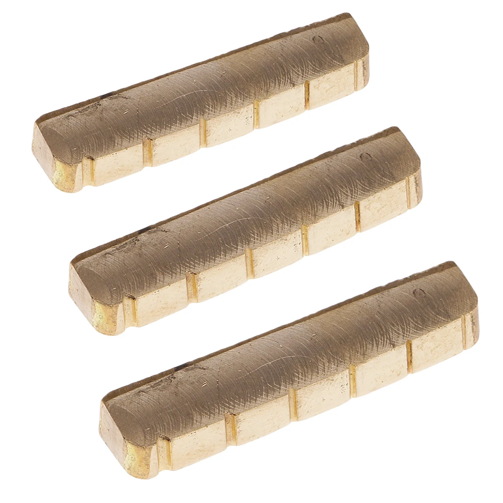 1Pc Golden 72/76mm Guitar Bridge Saddle Slotted Compensated for Folk Guitar