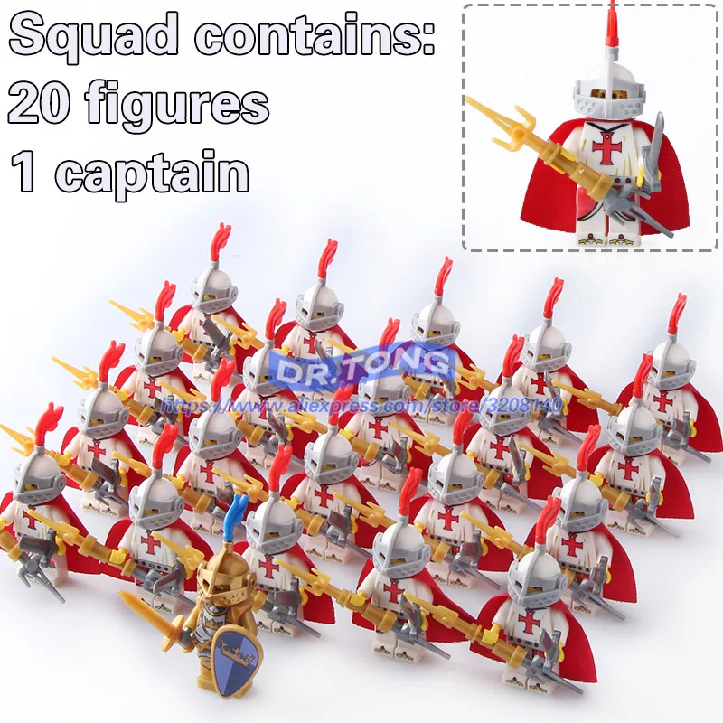 AX9818C 20PCS 9802A 21 шт./лот, фигурки «Игра престолов», «лед и огонь», серебро, золото, рыцарь, белые ходунки, армейские строительные блоки, игрушки, подарки для детей - Цвет: AX9818C 20PCS 9802A