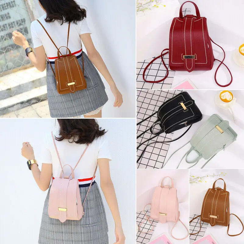 

Women's PU Leather Satchel Shoulder Backpack School Rucksack Bags Travel Lot
