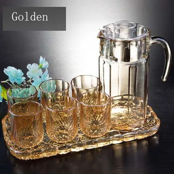 

Glass Set Household Water Cup Water Set Cup Set Living room Cup 8 piece Set Tea Cup Drinking Water With Tray