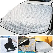 Лобовое стекло автомобиля снежное покрытие, автомобильные солнцезащитные очки для лобового стекла с магнитными краями снега, хлопок толще лобовое стекло зимнее покрытие подходит для