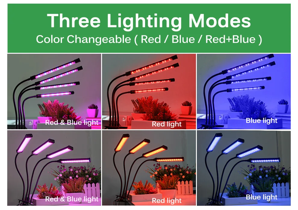40W 60W 80W LED Grow Light Full Spectrum USB Phyto Lamp With 3 Modes Timing Function For Indoor Flowers Plants Growth Lighting