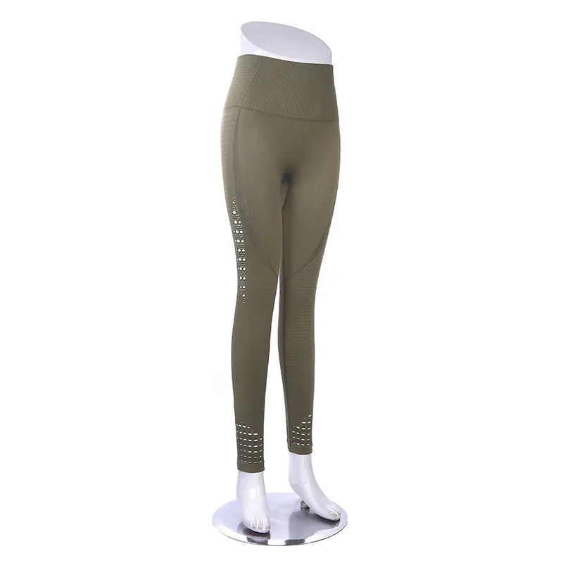 

2019 Spring New Style High-waisted Slimming Yoga Pants Women's Outdoor Elasticity Mesh Breathable Running Fitness Pants Wholesal